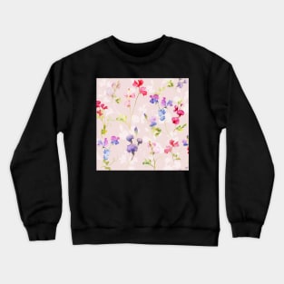 Watercolour sweet peas pink Crewneck Sweatshirt